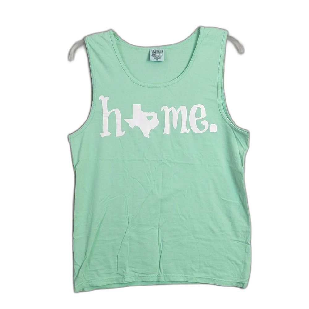 Comfort Colors Mint Green HOME Texas Sleeveless Tee Tank Adult M